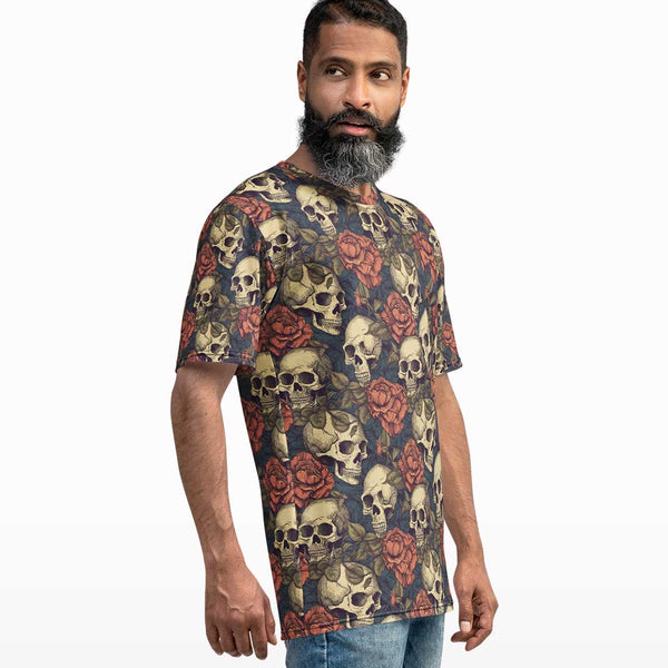 Floral Skull All Over Print T-shirt - Crunk Thread