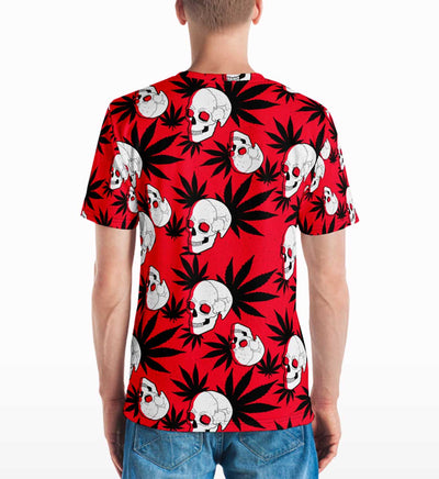 Weed Skull All Over Print T-shirt - Crunk Thread