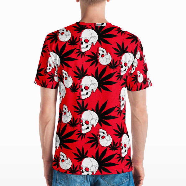 Weed Skull All Over Print T-shirt - Crunk Thread