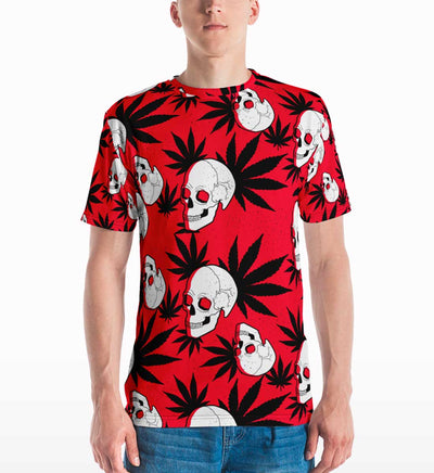 Weed Skull All Over Print T-shirt - Crunk Thread