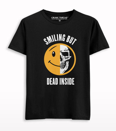 Smiling But Dead Inside Skull T-shirt - Crunk Thread
