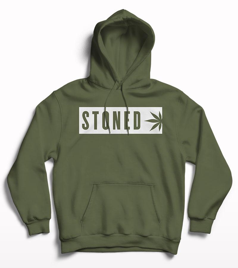 Stoned Men's Printed Hoodie - Crunk Thread