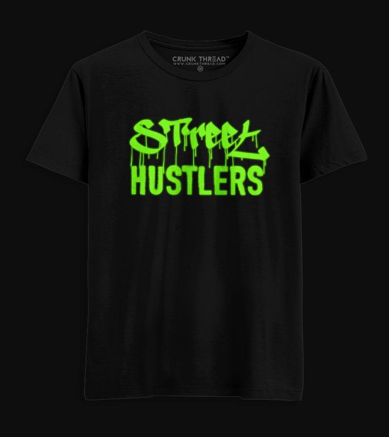 Street Hustlers Glow In The Dark T-shirt (Light Green To Green) - Crunk Thread