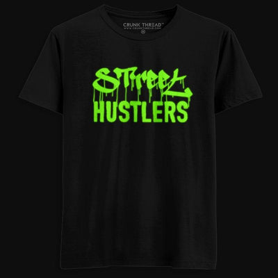 Street Hustlers Glow In The Dark T-shirt (Light Green To Green) - Crunk Thread