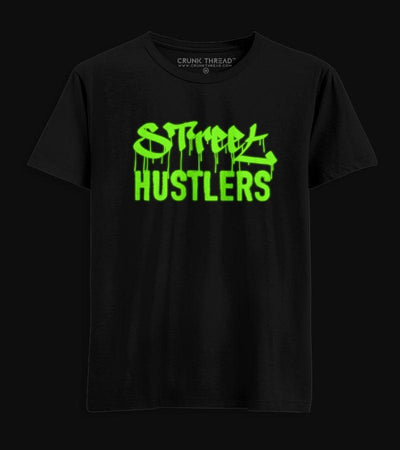 Street Hustlers Glow In The Dark T-shirt (Light Green To Green) - Crunk Thread
