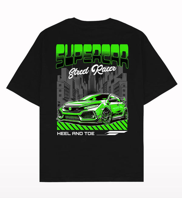 Supercar Street race Oversized T-shirt Back