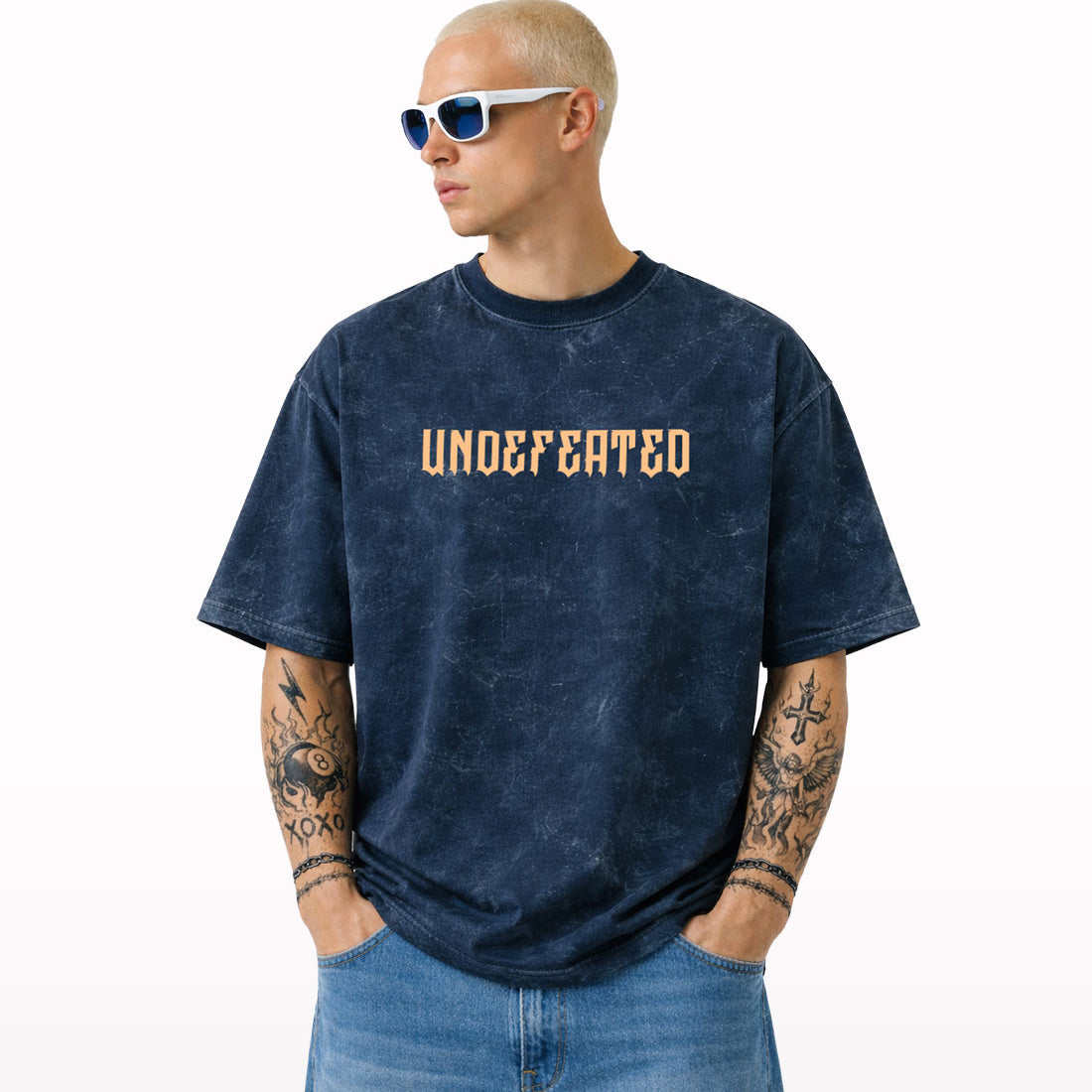 undefeated-front-acid-wash-oversized-t-shirt - Crunk Thread