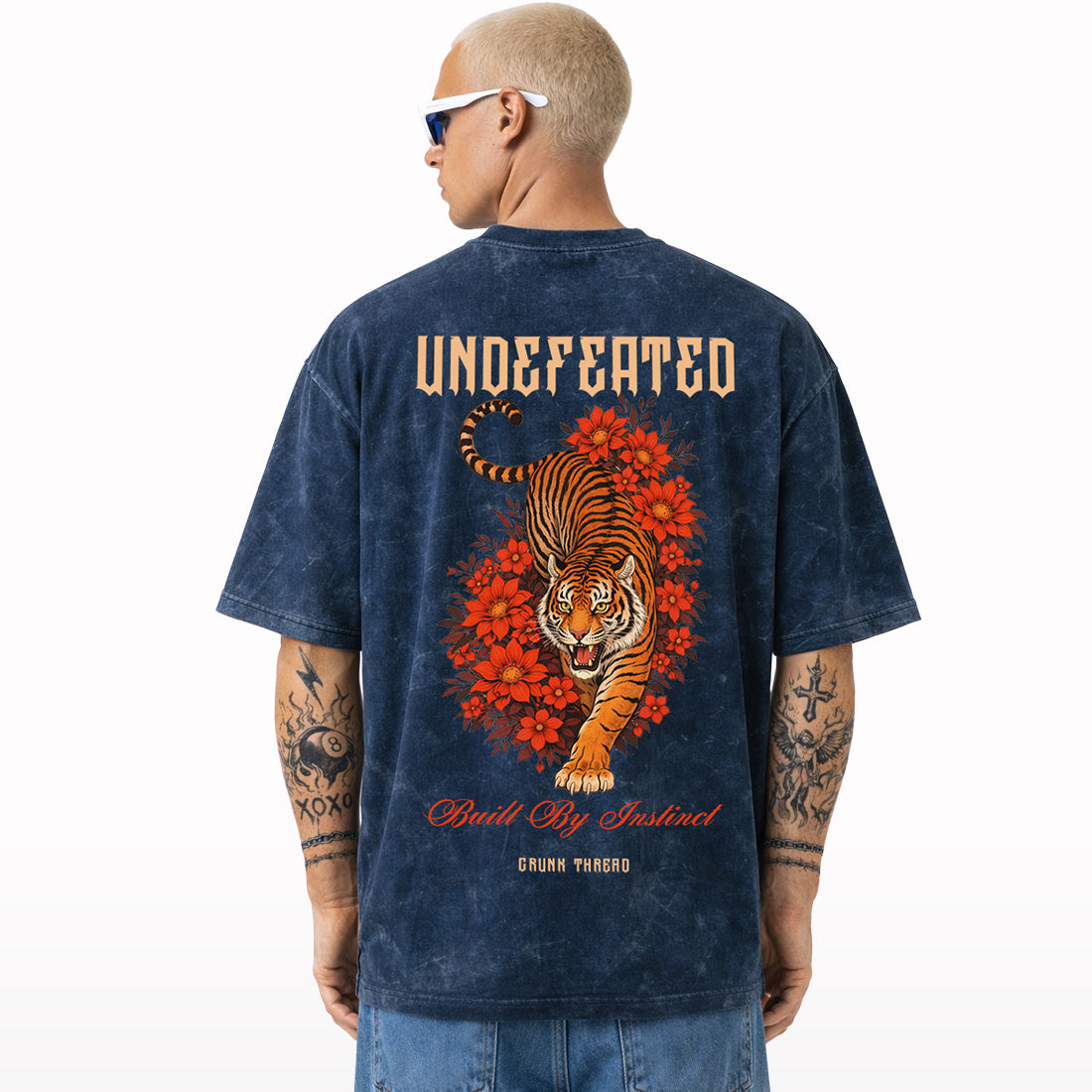 undefeated-predator-acid-wash-oversized-t-shirt-back - Crunk Thread