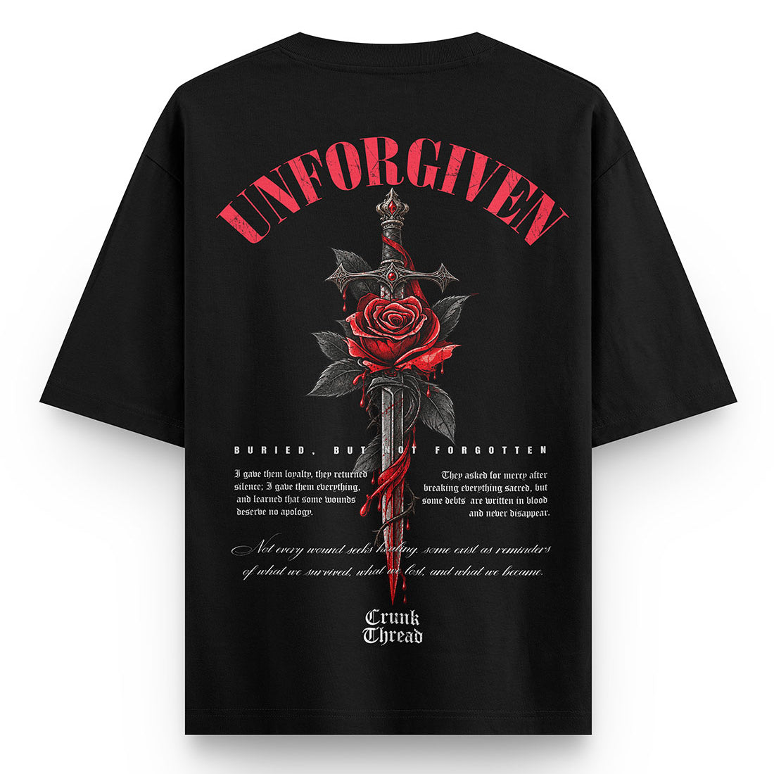 Unforgiven Rose & Sword Oversized T-Shirt