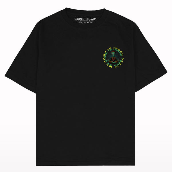 Alien Inner Peace Oversized T-shirt - Crunk Thread