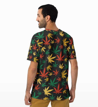 Weed Pattern All Over Print T-shirt - Crunk Thread