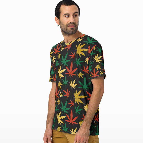 Weed Pattern All Over Print T-shirt - Crunk Thread