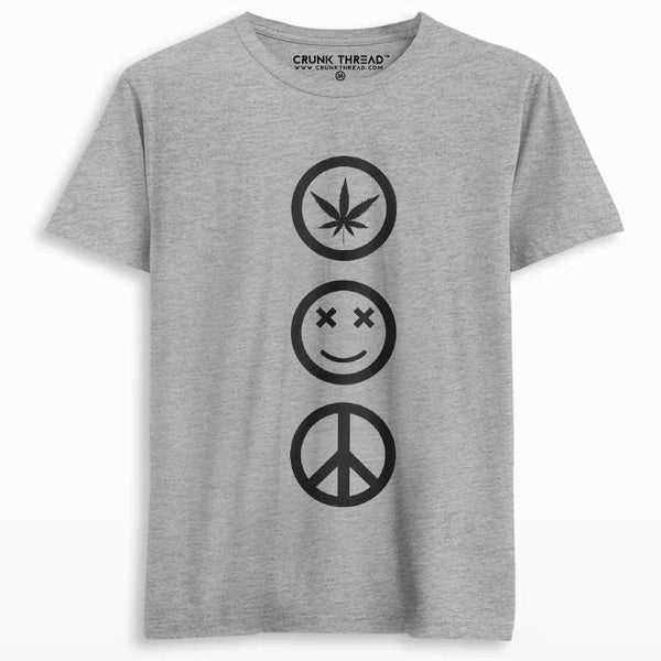 Weed Joy Peace Men's Printed T-shirt - Crunk Thread