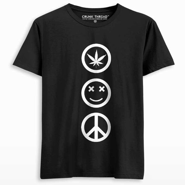 Weed Joy Peace Men's Printed T-shirt - Crunk Thread