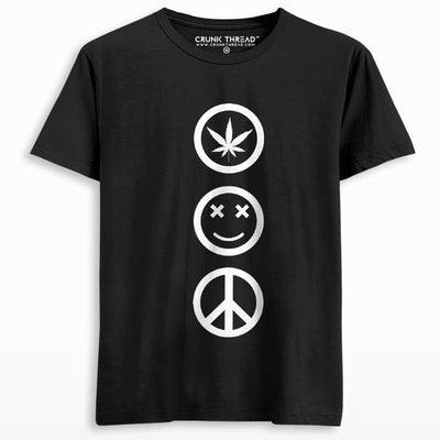 Weed Joy Peace T-shirt Black - On Sale - Crunk Thread