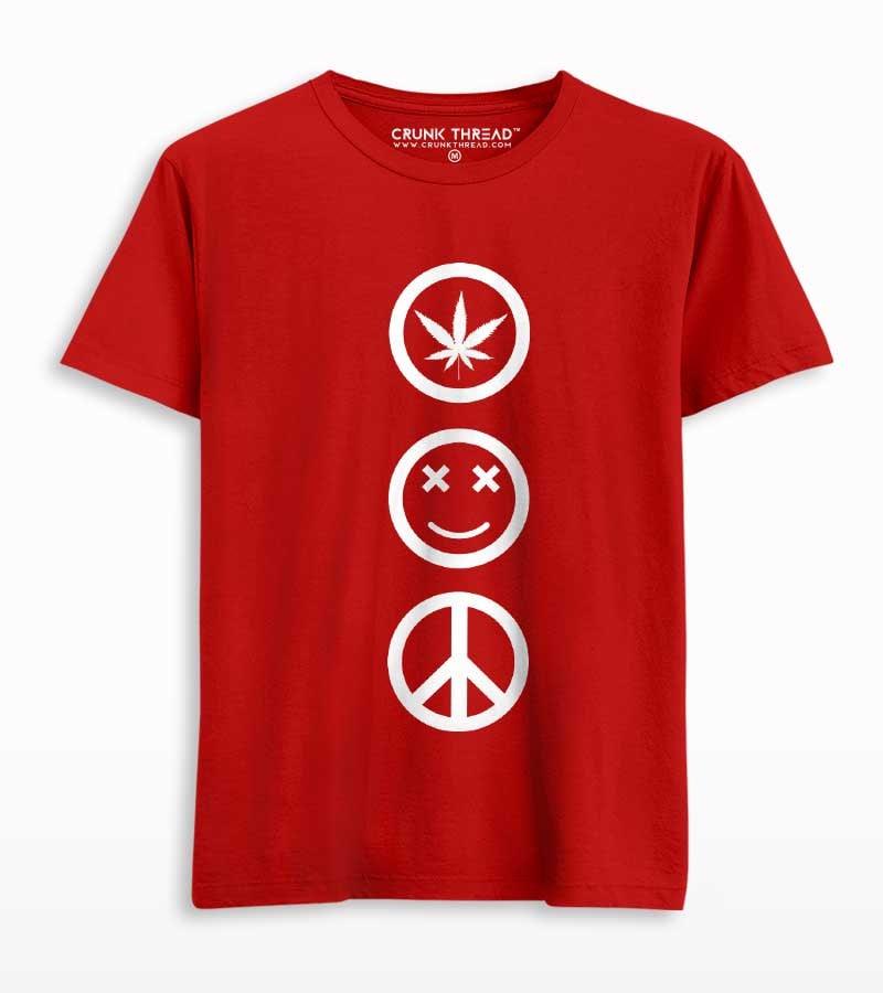 Weed Joy Peace Men's Printed T-shirt - Crunk Thread
