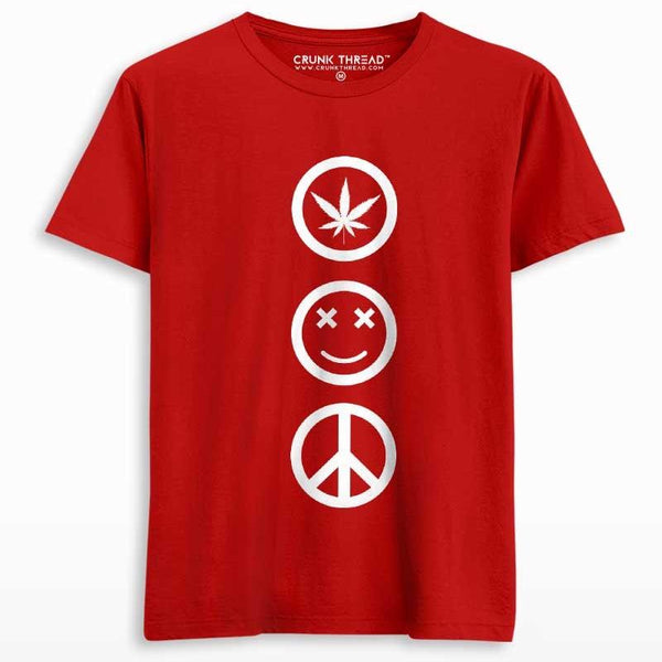 Weed Joy Peace Men's Printed T-shirt - Crunk Thread