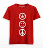 Weed Joy Peace Men's Printed T-shirt