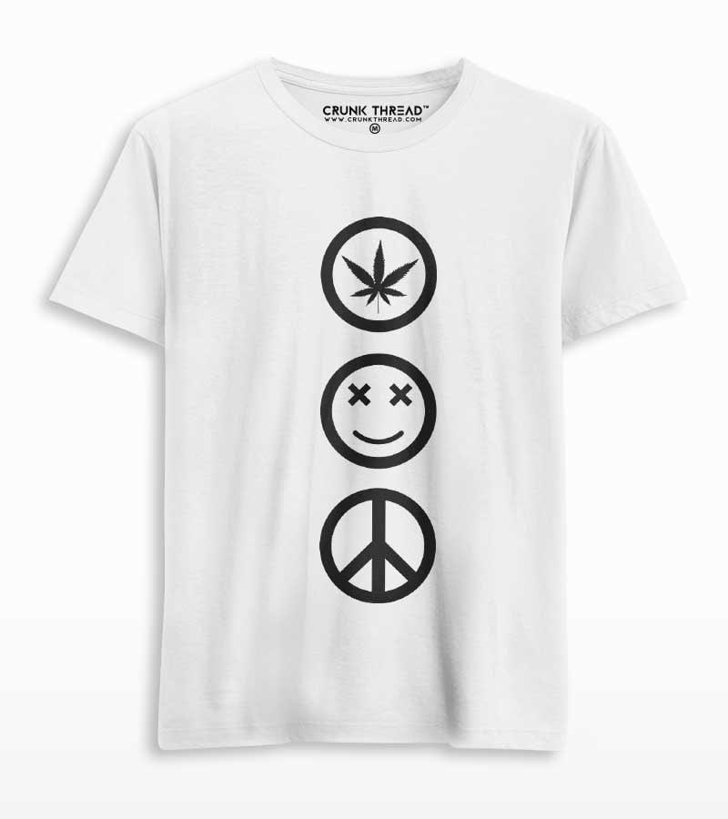 Weed Joy Peace Men's Printed T-shirt - Crunk Thread