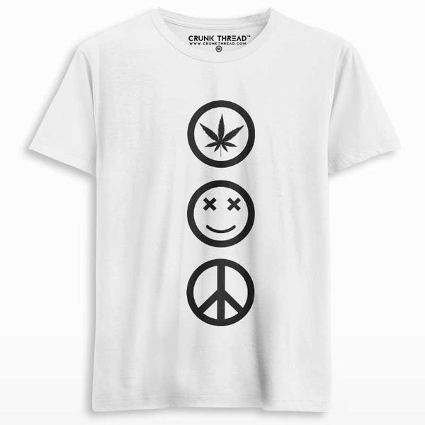 Weed Joy Peace Men's Printed T-shirt - Crunk Thread