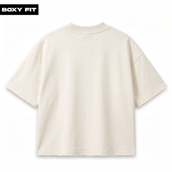 white-plain-boxy-fit-t-shirt-back - Crunk Thread