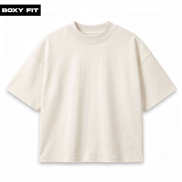 white-plain-boxy-fit-t-shirt-front - Crunk Thread