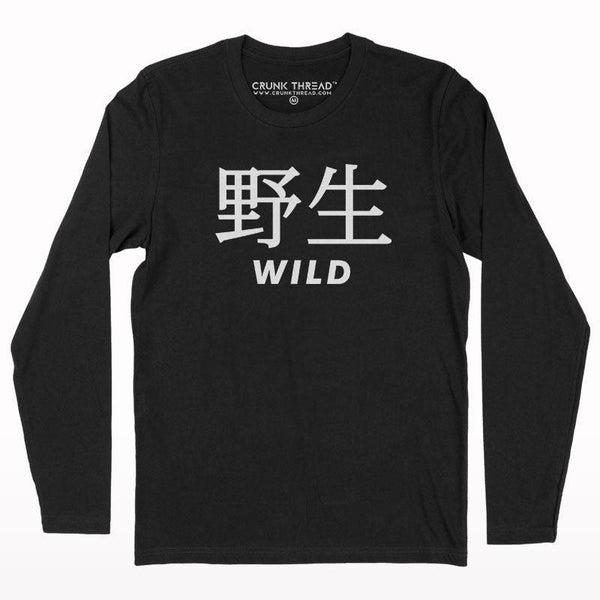 Wild Japanese Typography Full Sleeve T-shirt - Crunk Thread