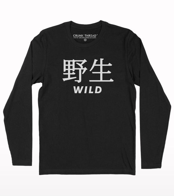 Wild Japanese Typography Full Sleeve T-shirt