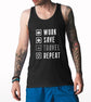 Work Save Travel Repeat Printed Tank Top