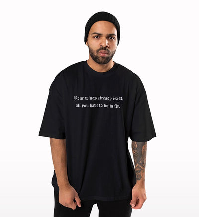Angel Wings Oversized T-shirt - Crunk Thread