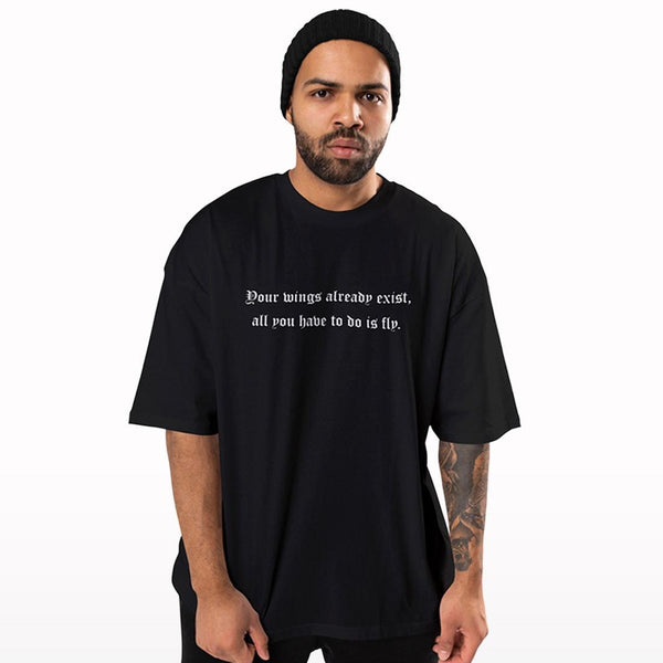 Angel Wings Oversized T-shirt - Crunk Thread