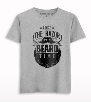 It's Beard Time Print Half Sleeve T-shirt