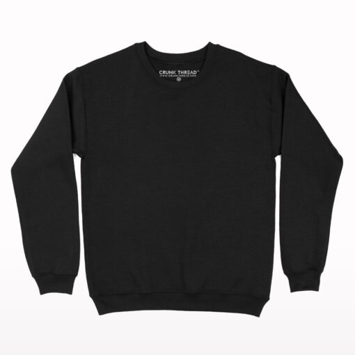 Black Plain Fleece Sweatshirt