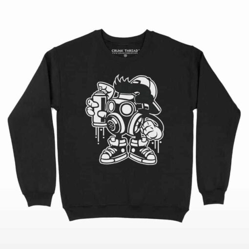 Graffiti Bomber Printed Sweatshirt