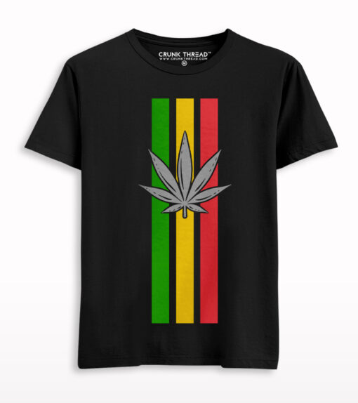 Weed Stripe Print T-shirt