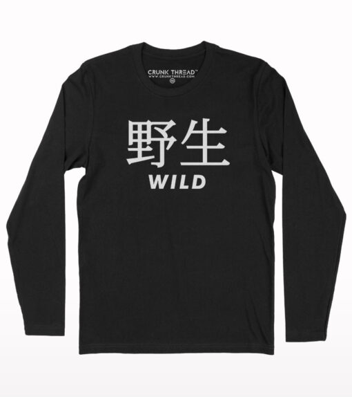 Wild Japanese Typography Full Sleeve T-shirt