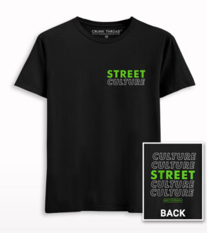 Street Culture Front-Back Neon Green Printed T-shirt
