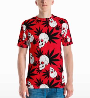Weed Skull All Over Print T-shirt