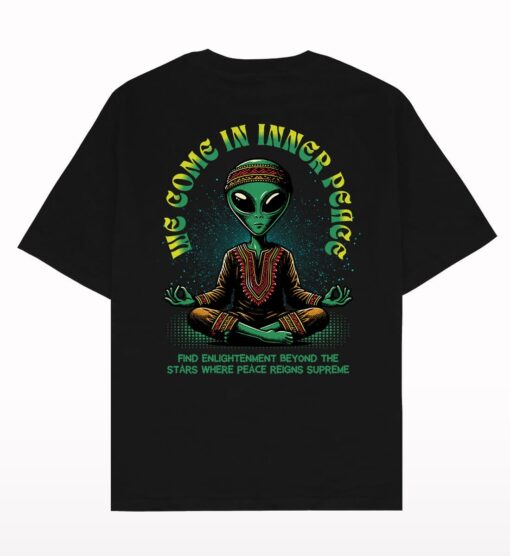 Alien Inner Peace Oversized T-shirt Back